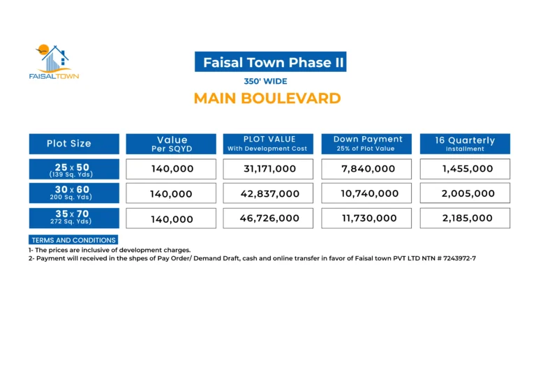 Main Boulevard payment plan